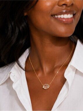 New! 18K Gold Plated Stone Necklace (3024) NWOT
